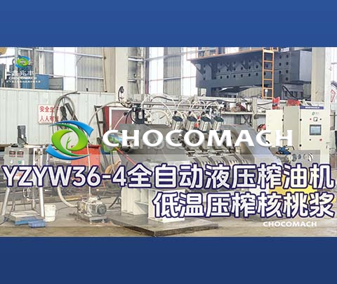 賀：洛陽兆格環(huán)保新一代全自動快速低脂液壓榨油機(jī)壓榨核桃漿調(diào)試成功